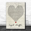 Cupid Cupid Shuffle Script Heart Song Lyric Quote Music Print