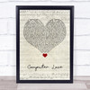 Zapp Computer Love Script Heart Song Lyric Quote Music Print