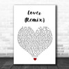 Taylor Swift feat Shawn Mendes Lover (Remix) White Heart Song Lyric Quote Music Print