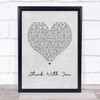 Huey Lewis And The News Stuck With You Grey Heart Song Lyric Quote Music Print