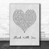 Huey Lewis And The News Stuck With You Grey Heart Song Lyric Quote Music Print