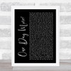 Les Miserables Cast One Day More Black Script Song Lyric Quote Music Print