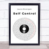 Laura Branigan Self Control Vinyl Record Song Lyric Quote Music Print