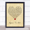 The Pretenders Hymn To Her Vintage Heart Song Lyric Quote Music Print