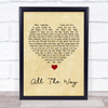 Frank Sinatra All The Way Vintage Heart Song Lyric Quote Music Print