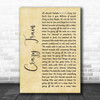 Ozzy Osbourne Crazy Train Rustic Script Song Lyric Quote Music Print