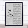 Gavin DeGraw Belief Grey Rustic Script Song Lyric Quote Music Print