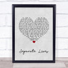 Phil Collins Separate Lives Grey Heart Song Lyric Quote Music Print