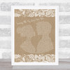 Whitney Houston Saving All My Love For You Burlap & Lace Song Lyric Music Wall Art Print