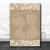 Whitney Houston Saving All My Love For You Burlap & Lace Song Lyric Music Wall Art Print