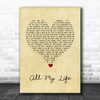 Evan Dando All My Life Vintage Heart Song Lyric Quote Music Print