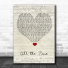 The Kooks All the Time Script Heart Song Lyric Quote Music Print