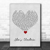 Oasis She's Electric Grey Heart Song Lyric Quote Music Print