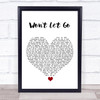 Black Stone Cherry Won't Let Go White Heart Song Lyric Quote Music Print