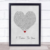 Christina Aguilera I Turn To You Grey Heart Song Lyric Quote Music Print