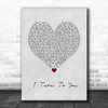 Christina Aguilera I Turn To You Grey Heart Song Lyric Quote Music Print