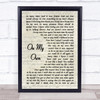 Michael McDonald On My Own Vintage Script Song Lyric Quote Music Print