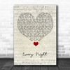 Imagine Dragons Every Night Script Heart Song Lyric Quote Music Print