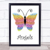Robbie Williams Angels Rainbow Butterfly Song Lyric Quote Music Print
