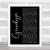 Dave Matthews Gravedigger Black Script Song Lyric Quote Music Print