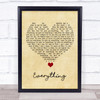 Lauren Daigle Everything Vintage Heart Song Lyric Quote Music Print