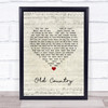 Mark Chesnutt Old Country Script Heart Song Lyric Quote Music Print