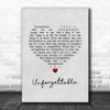 Nat King Cole Unforgettable Grey Heart Song Lyric Quote Music Print