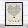 Notorious BIG What's Beef Script Heart Song Lyric Quote Music Print