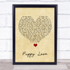 Donny Osmond Puppy Love Vintage Heart Song Lyric Quote Music Print