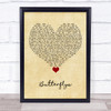 Alicia Keys Butterflyz Vintage Heart Song Lyric Quote Music Print