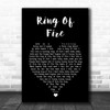 Johnny Cash Ring Of Fire Black Heart Song Lyric Quote Music Print