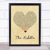 Nik Kershaw The Riddle Vintage Heart Song Lyric Quote Music Print