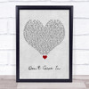 Snow Patrol Don't Give In Grey Heart Song Lyric Quote Music Print