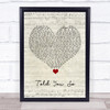 Little Mix Told You So Script Heart Song Lyric Quote Music Print