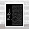 Lady Gaga Bad Romance Black Script Song Lyric Quote Music Print