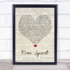 Khalid Free Spirit Script Heart Song Lyric Quote Music Print