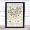 MAGIC! More Of You Script Heart Song Lyric Quote Music Print