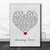 POONAM Amazing Grace Grey Heart Song Lyric Quote Music Print