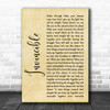 Muse Invincible Rustic Script Song Lyric Quote Music Print