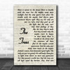 Rush The Trees Vintage Script Song Lyric Quote Music Print