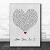 Cliff Lynch + Kim Kane See You In 5 Grey Heart Song Lyric Quote Music Print