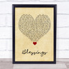 Florida Georgia Line Blessings Vintage Heart Song Lyric Quote Music Print