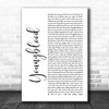 5 Seconds Of Summer Youngblood White Script Song Lyric Quote Music Print