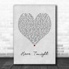 Brett Young Here Tonight Grey Heart Song Lyric Quote Music Poster Print