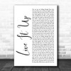 Mental As Anything Live It Up White Script Song Lyric Quote Music Print