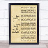 Osborne Brothers Rocky Top Rustic Script Song Lyric Quote Music Print