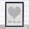 Luther Vandross Glow Of Love Grey Heart Song Lyric Quote Music Print