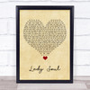 The Temptations Lady Soul Vintage Heart Song Lyric Quote Music Print