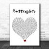 Lucy Spraggan Butterflies White Heart Song Lyric Quote Music Print