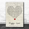 Donny Osmond Puppy Love Script Heart Song Lyric Quote Music Print